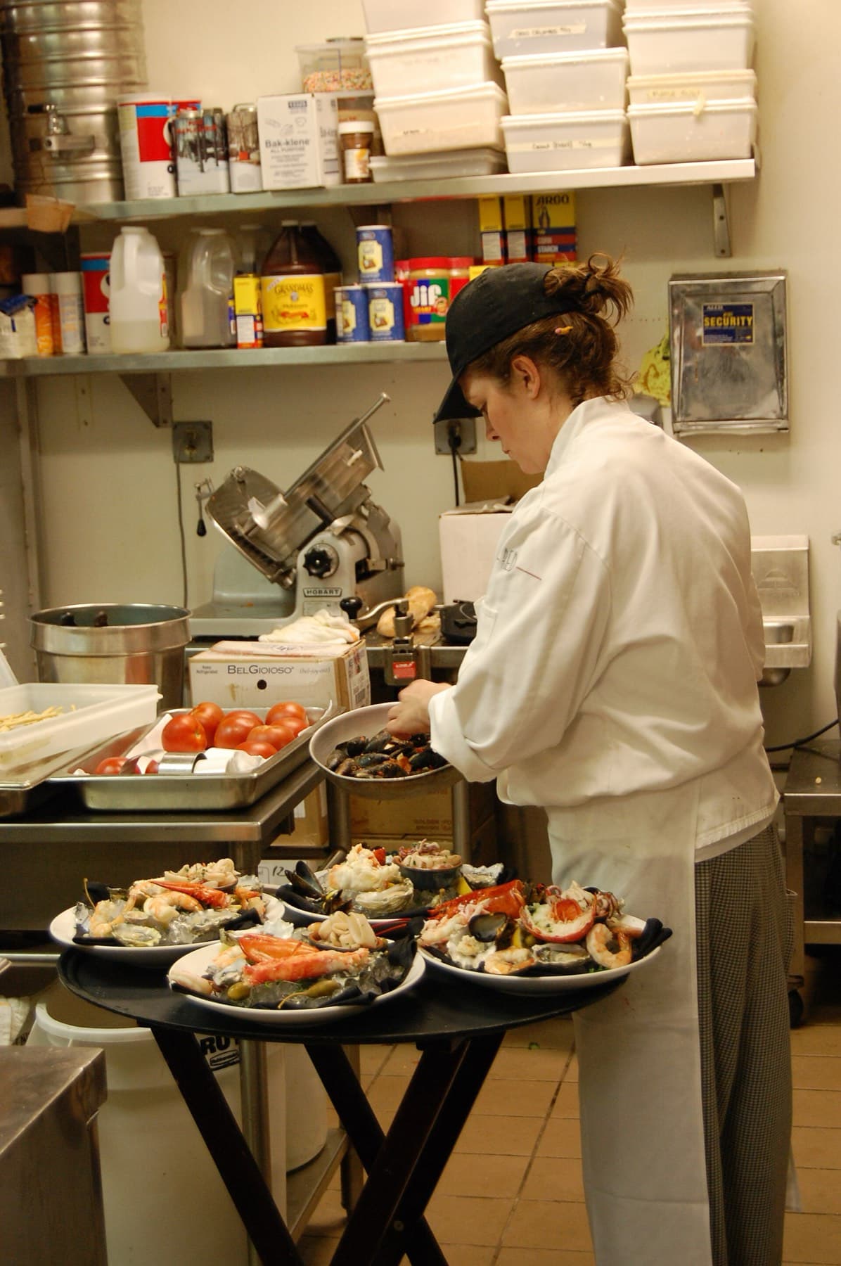 Chef plating at the pass